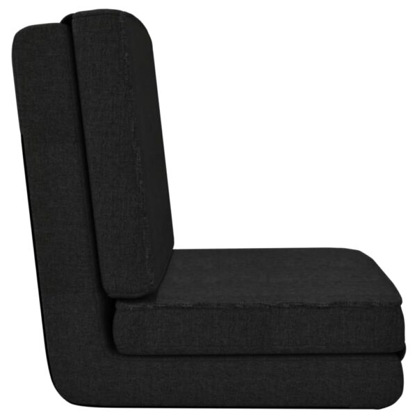 vidaXL Folding Floor Chair Black Fabric - Image 4