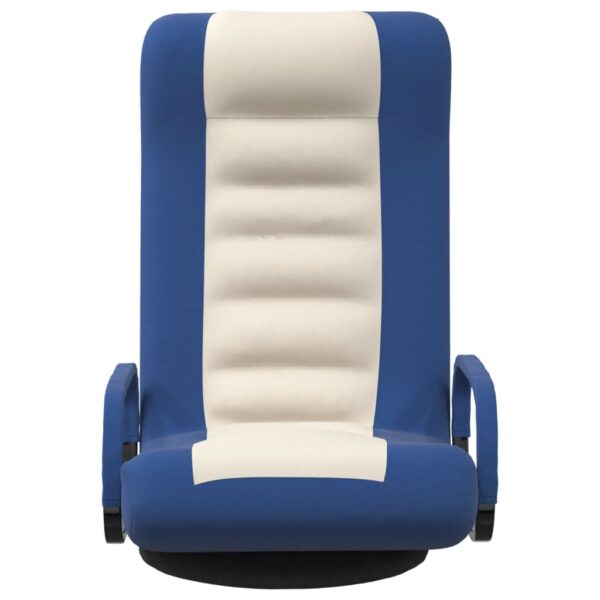 vidaXL Swivel Floor Chair Blue and Cream Fabric - Image 3