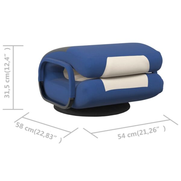 vidaXL Swivel Floor Chair Blue and Cream Fabric - Image 9