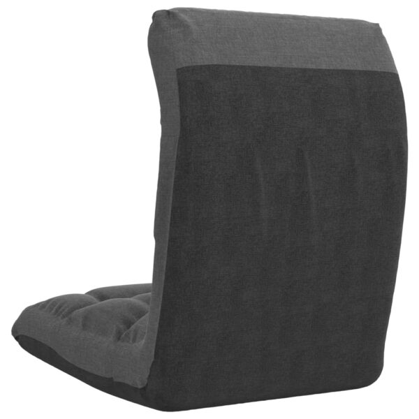 vidaXL Folding Floor Chair Dark Gray Fabric - Image 5