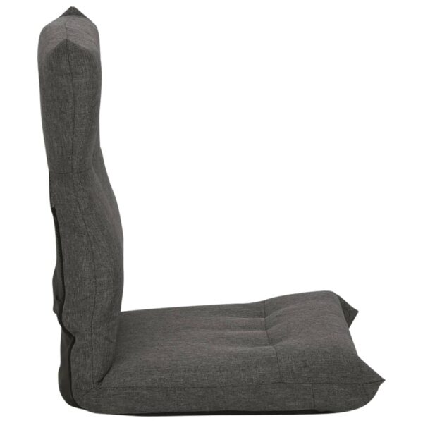 vidaXL Folding Floor Chair Dark Gray Fabric - Image 4