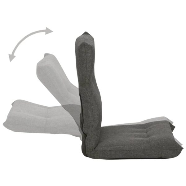 vidaXL Folding Floor Chair Dark Gray Fabric - Image 6