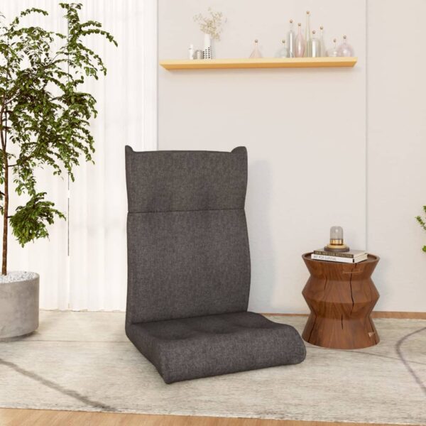 vidaXL Folding Floor Chair Dark Gray Fabric