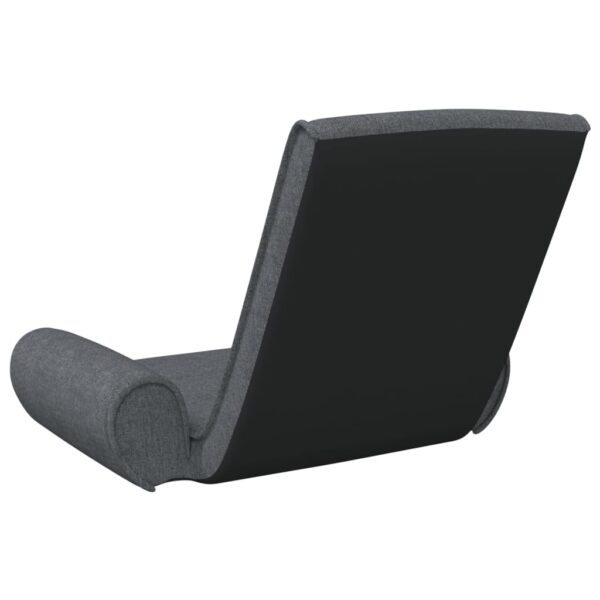 vidaXL Folding Floor Chair Dark Gray Fabric - Image 5