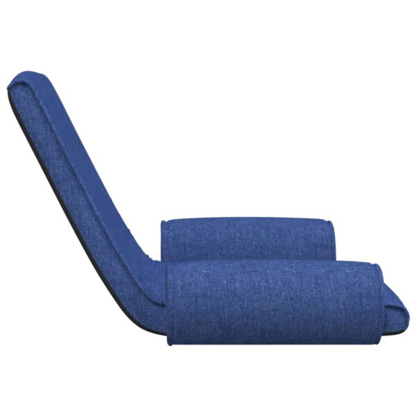 vidaXL Folding Floor Chair Blue Fabric - Image 4