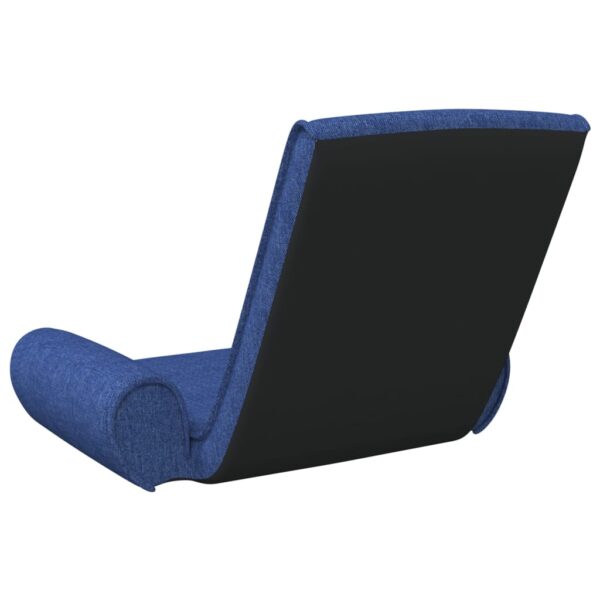 vidaXL Folding Floor Chair Blue Fabric - Image 5