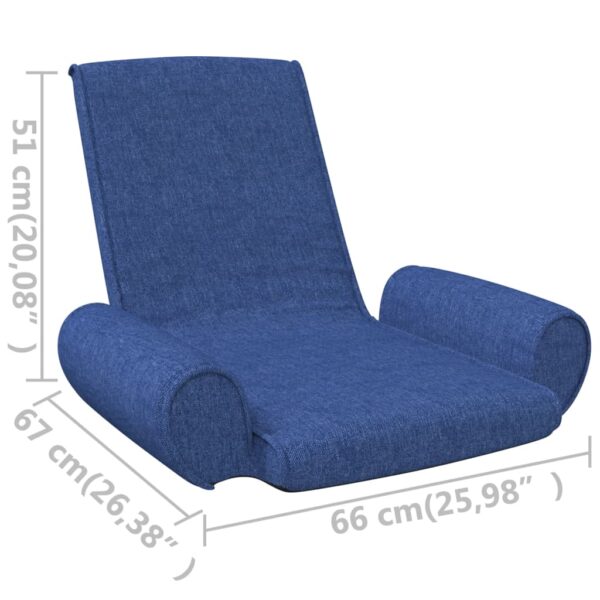 vidaXL Folding Floor Chair Blue Fabric - Image 7