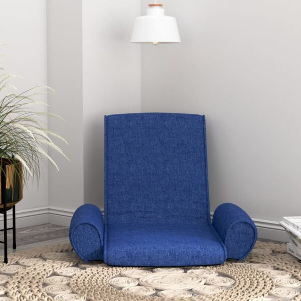 vidaXL Folding Floor Chair Blue Fabric