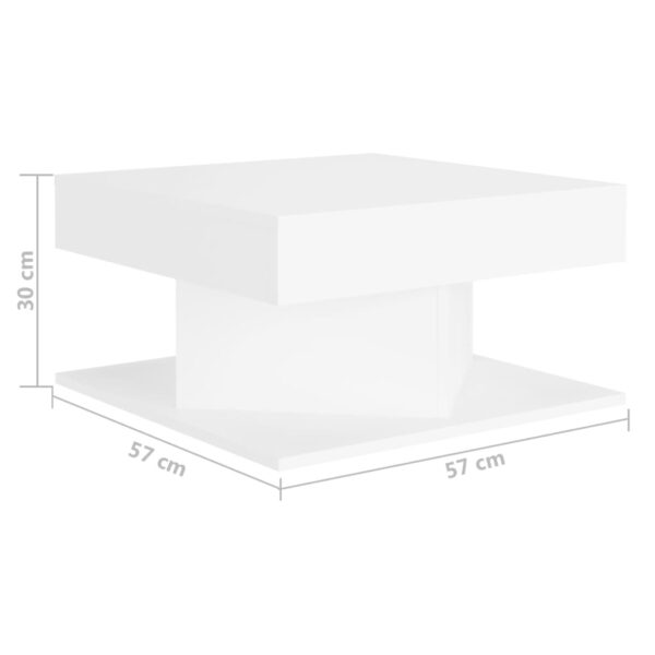 vidaXL Coffee Table White 22.4"x22.4"x11.8" Engineered Wood - Image 5