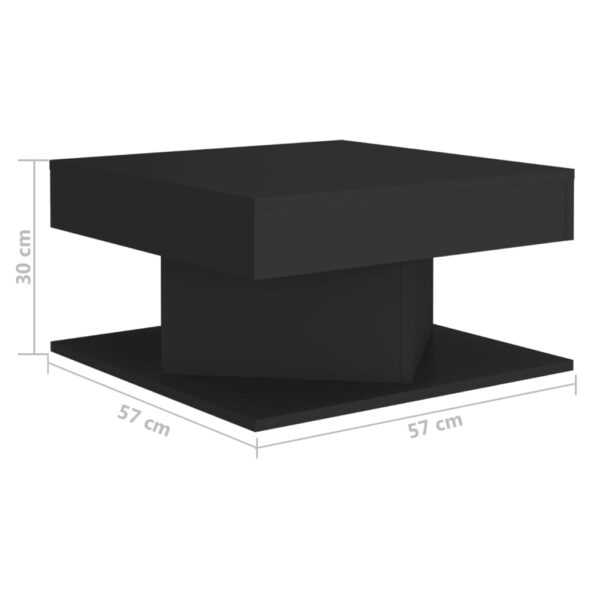 vidaXL Coffee Table Black 22.4"x22.4"x11.8" Engineered Wood - Image 5