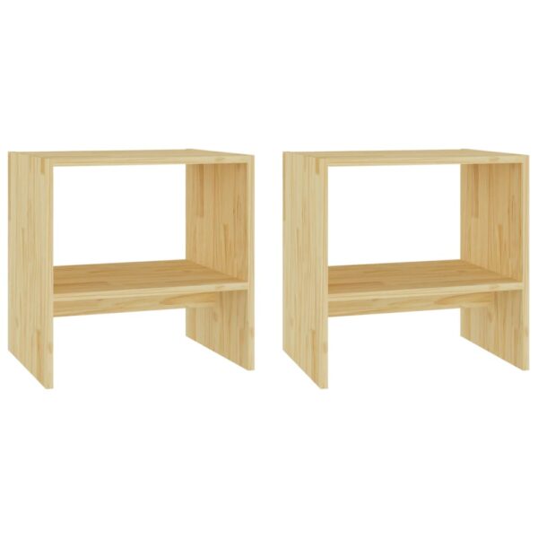 vidaXL Bedside Cabinets 2 pcs 15.7"x12"x15.7" Solid Wood Pine - Image 2