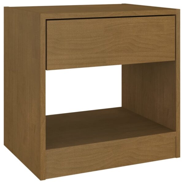 vidaXL Bedside Cabinet Honey Brown 15.7"x12.2"x15.7" Solid Wood Pine - Image 2