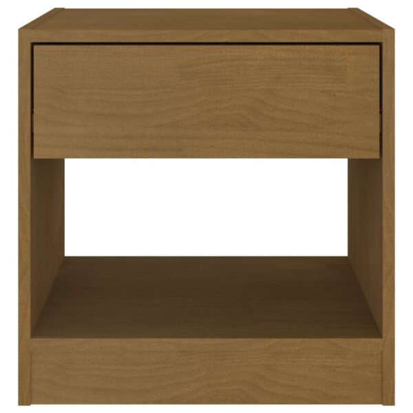 vidaXL Bedside Cabinet Honey Brown 15.7"x12.2"x15.7" Solid Wood Pine - Image 4