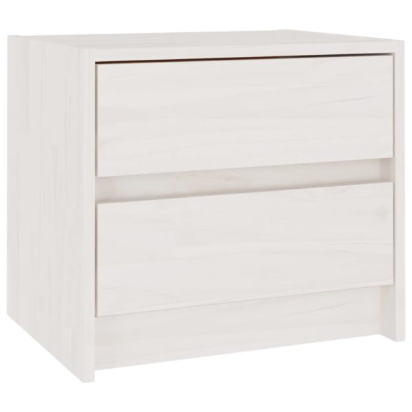 vidaXL Bedside Cabinet White 15.7"x12"x14" Solid Wood Pine - Image 2