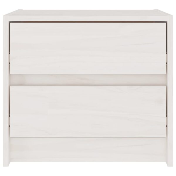 vidaXL Bedside Cabinet White 15.7"x12"x14" Solid Wood Pine - Image 4