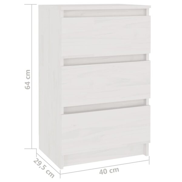 vidaXL Bedside Cabinets 2 pcs White 15.7"x11.6"x25.2" Solid Wood Pine - Image 7