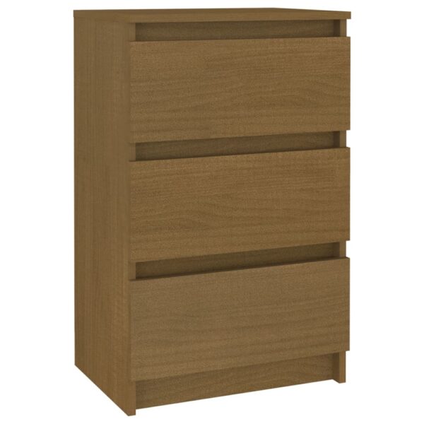 vidaXL Bedside Cabinet Honey Brown 15.7"x11.6"x25.2" Solid Wood Pine - Image 2