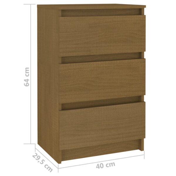 vidaXL Bedside Cabinet Honey Brown 15.7"x11.6"x25.2" Solid Wood Pine - Image 7