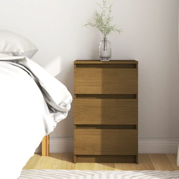 vidaXL Bedside Cabinet Honey Brown 15.7"x11.6"x25.2" Solid Wood Pine