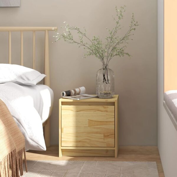 vidaXL Bedside Cabinet 15.7"x12"x15.7" Solid Pinewood