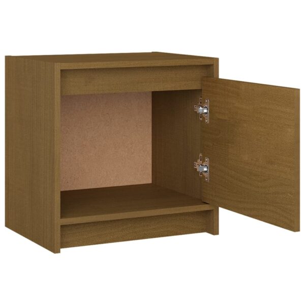 vidaXL Bedside Cabinets 2 pcs Honey Brown 15.7"x12"x15.7" Solid Pinewood - Image 7