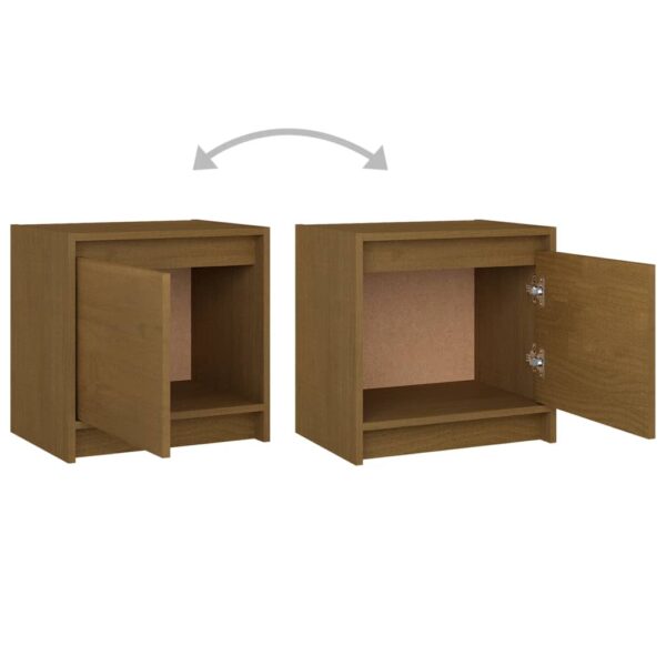 vidaXL Bedside Cabinets 2 pcs Honey Brown 15.7"x12"x15.7" Solid Pinewood - Image 8