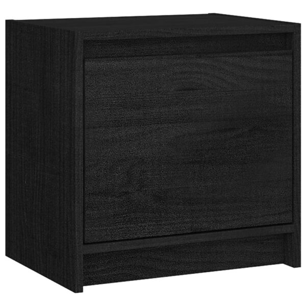 vidaXL Bedside Cabinets 2 pcs Black 15.7"x12"x15.7" Solid Pinewood - Image 4