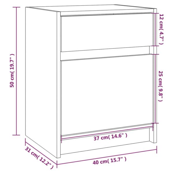 vidaXL Bedside Cabinets 2 pcs 15.7"x12.2"x19.7" Solid Wood Pine - Image 12