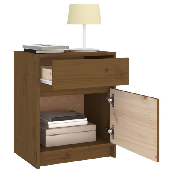 vidaXL Bedside Cabinets 2 pcs Honey Brown 15.7"x12.2"x19.7" Solid Wood Pine - Image 5