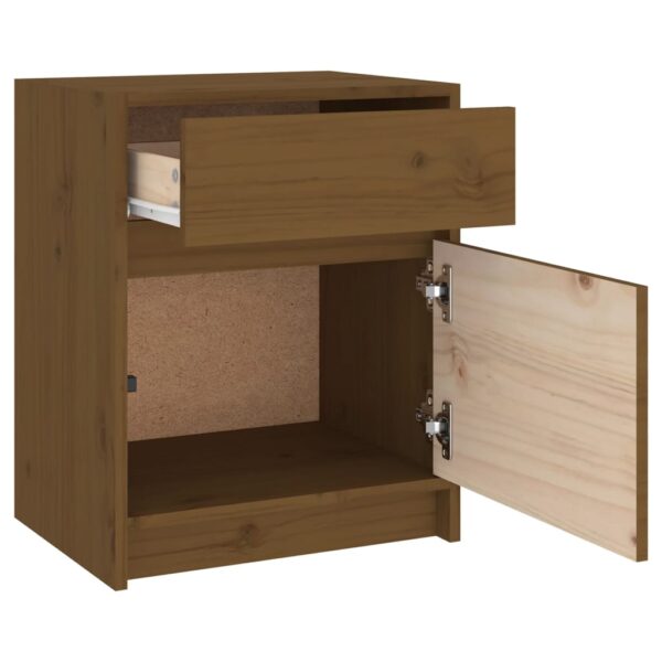 vidaXL Bedside Cabinets 2 pcs Honey Brown 15.7"x12.2"x19.7" Solid Wood Pine - Image 6