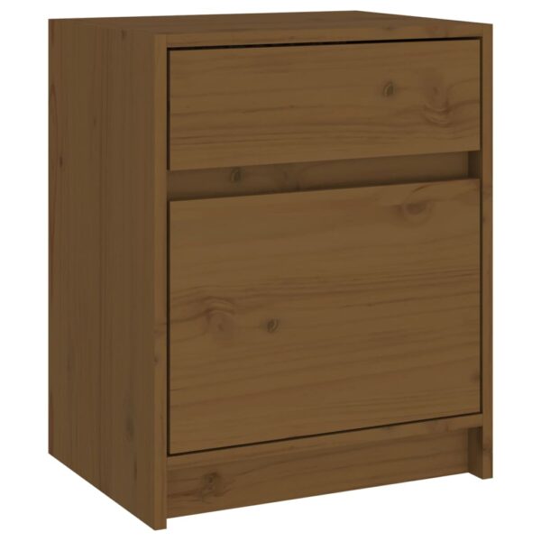 vidaXL Bedside Cabinets 2 pcs Honey Brown 15.7"x12.2"x19.7" Solid Wood Pine - Image 7