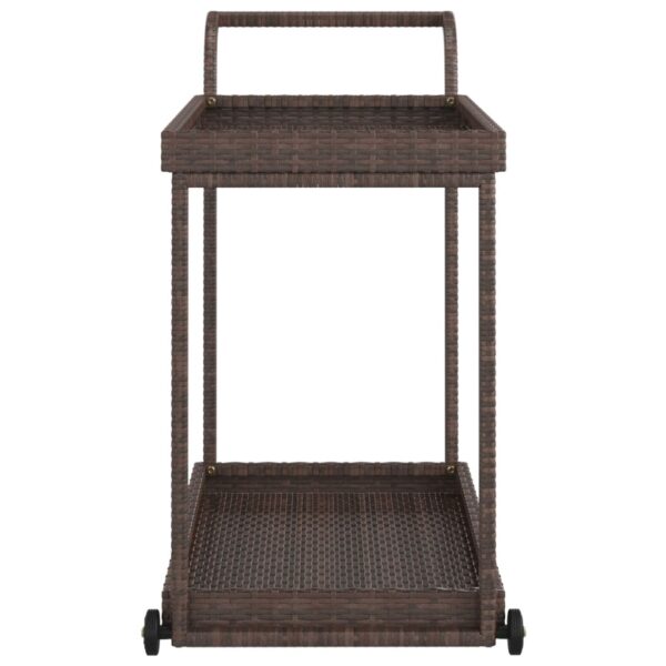 vidaXL Bar Cart Brown 39.4"x17.7"x32.7" Poly Rattan - Image 4