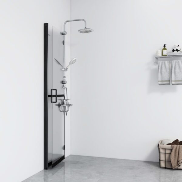 vidaXL Foldable Walk-in Shower Wall Transparent ESG Glass 27.6"x74.8" - Image 3