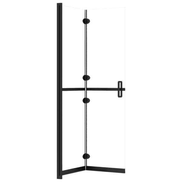 vidaXL Foldable Walk-in Shower Wall Transparent ESG Glass 27.6"x74.8" - Image 5