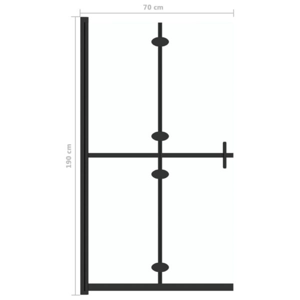 vidaXL Foldable Walk-in Shower Wall Transparent ESG Glass 27.6"x74.8" - Image 7