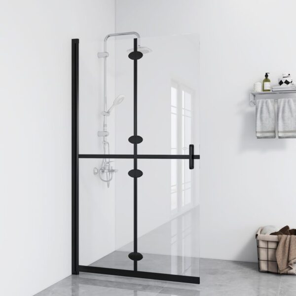 vidaXL Foldable Walk-in Shower Wall Transparent ESG Glass 27.6"x74.8"