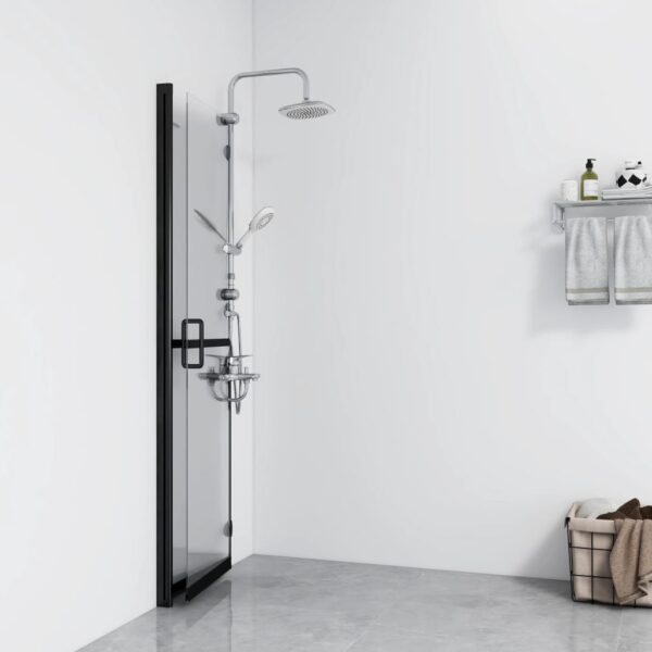 vidaXL Foldable Walk-in Shower Wall Transparent ESG Glass 39.4"x74.8" - Image 3