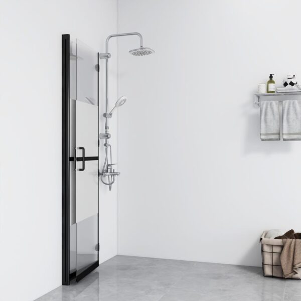 vidaXL Foldable Walk-in Shower Wall Half Frosted ESG Glass 27.6"x74.8" - Image 3