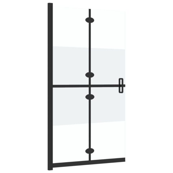 vidaXL Foldable Walk-in Shower Wall Half Frosted ESG Glass 27.6"x74.8" - Image 4