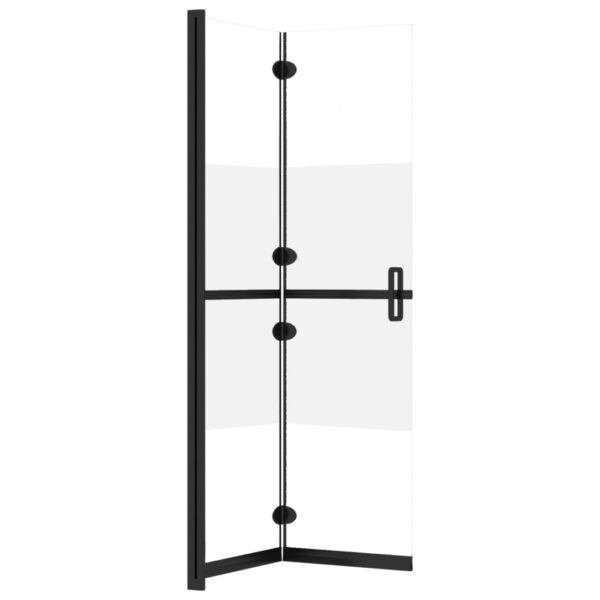 vidaXL Foldable Walk-in Shower Wall Half Frosted ESG Glass 27.6"x74.8" - Image 5