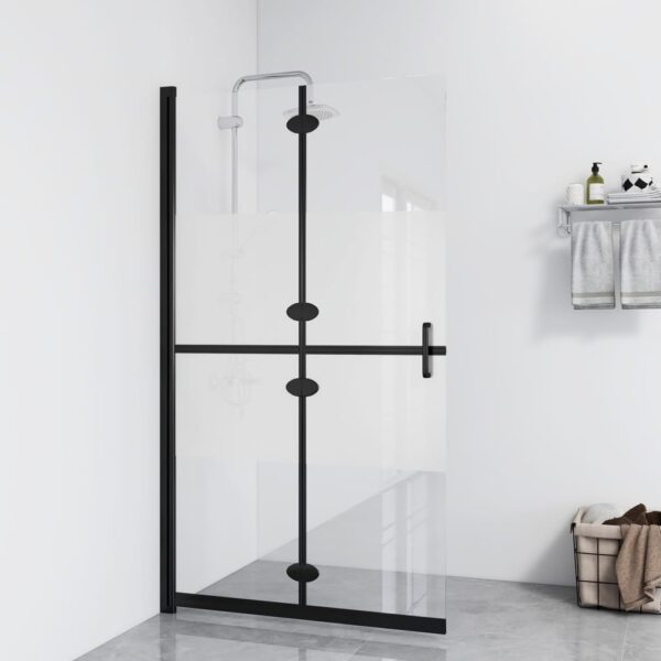 vidaXL Foldable Walk-in Shower Wall Half Frosted ESG Glass 27.6"x74.8"