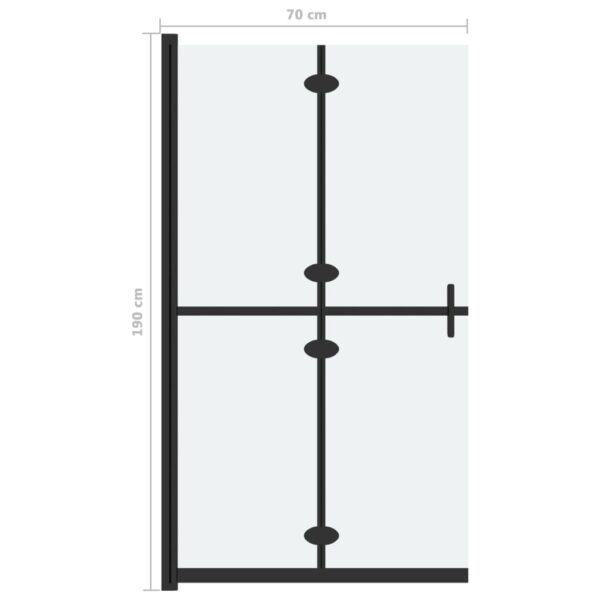 vidaXL Foldable Walk-in Shower Wall Frosted ESG Glass 27.6"x74.8" - Image 7