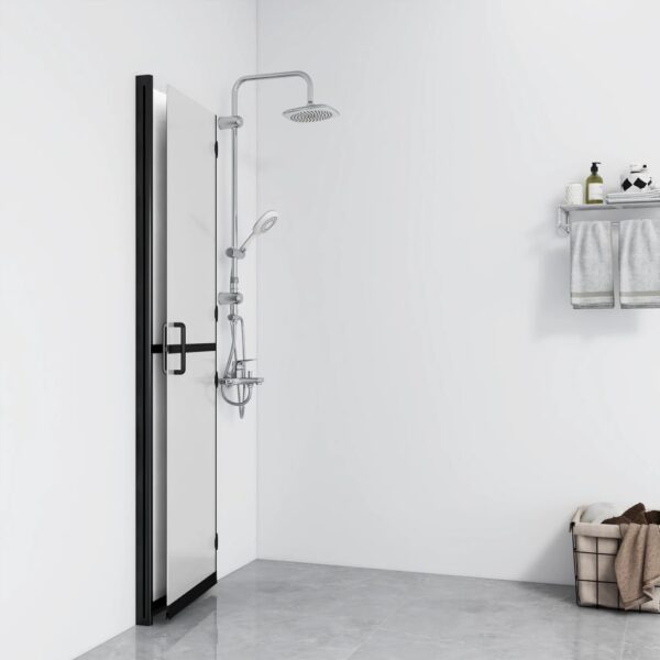 vidaXL Foldable Walk-in Shower Wall Frosted ESG Glass 31.5"x74.8" - Image 3