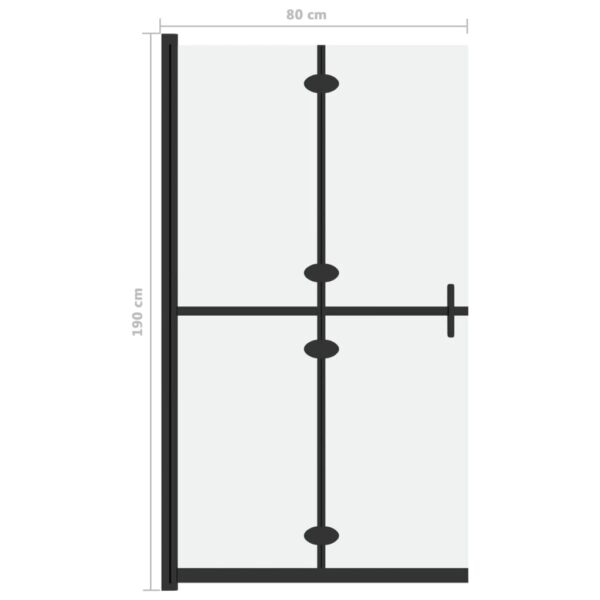 vidaXL Foldable Walk-in Shower Wall Frosted ESG Glass 31.5"x74.8" - Image 7