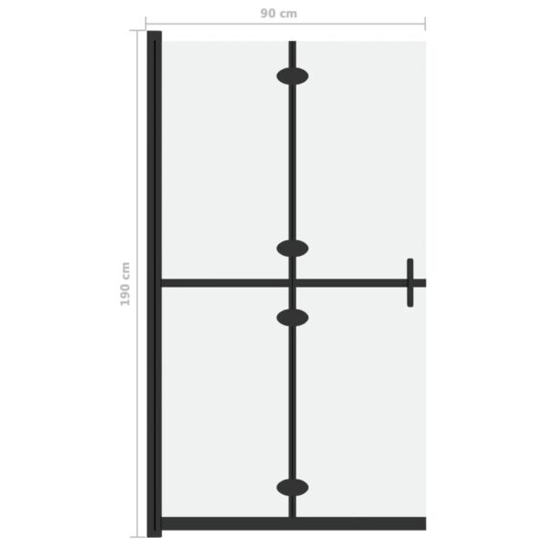 vidaXL Foldable Walk-in Shower Wall Frosted ESG Glass 35.4"x74.8" - Image 7