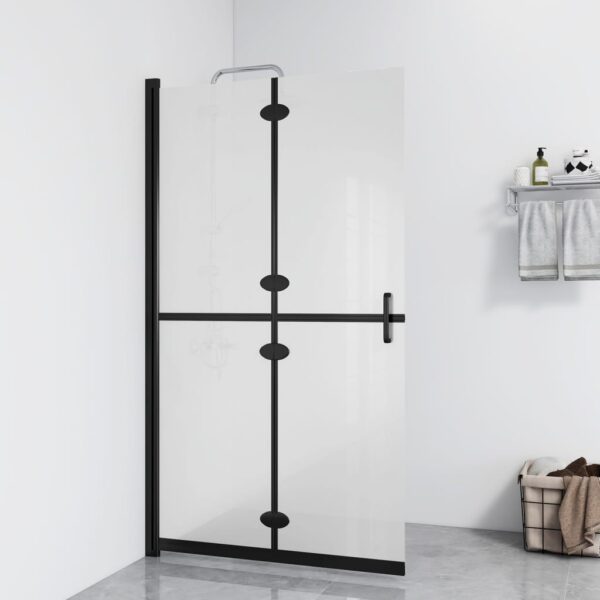 vidaXL Foldable Walk-in Shower Wall Frosted ESG Glass 35.4"x74.8"