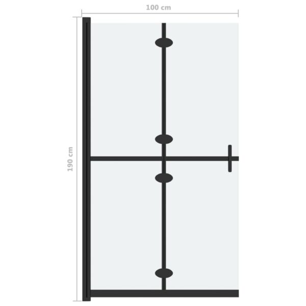 vidaXL Foldable Walk-in Shower Wall Frosted ESG Glass 39.4"x74.8" - Image 7