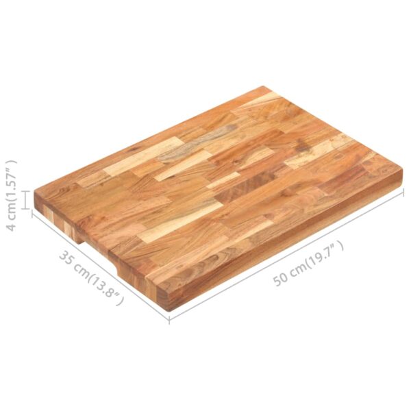 vidaXL Chopping Board 19.7"x13.8"x1.6" Solid Acacia Wood - Image 8