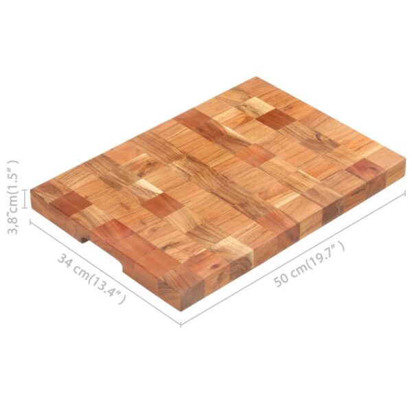 vidaXL Chopping Board 19.7"x13.4"x1.5" Solid Acacia Wood - Image 8