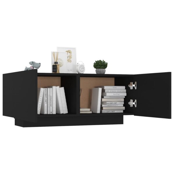 vidaXL Bedside Cabinet Black 39.4"x13.8"x15.7" Engineered Wood - Image 4